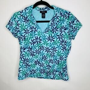 Y2K Vintage Express Jersey Zip Front Shirt Tropical Sz Large